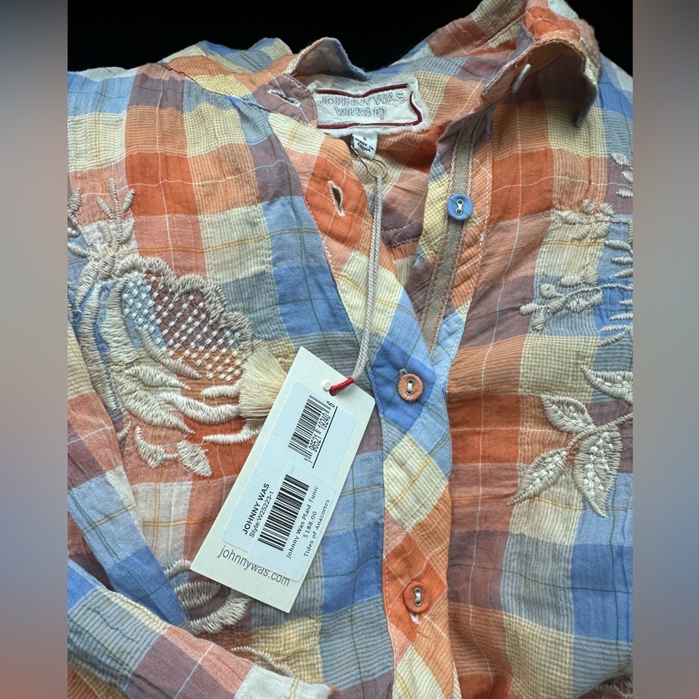 NWT Johnny Was Workshop Plaid Tunic Harlow Oversized Shirt - Picture 6 of 9
